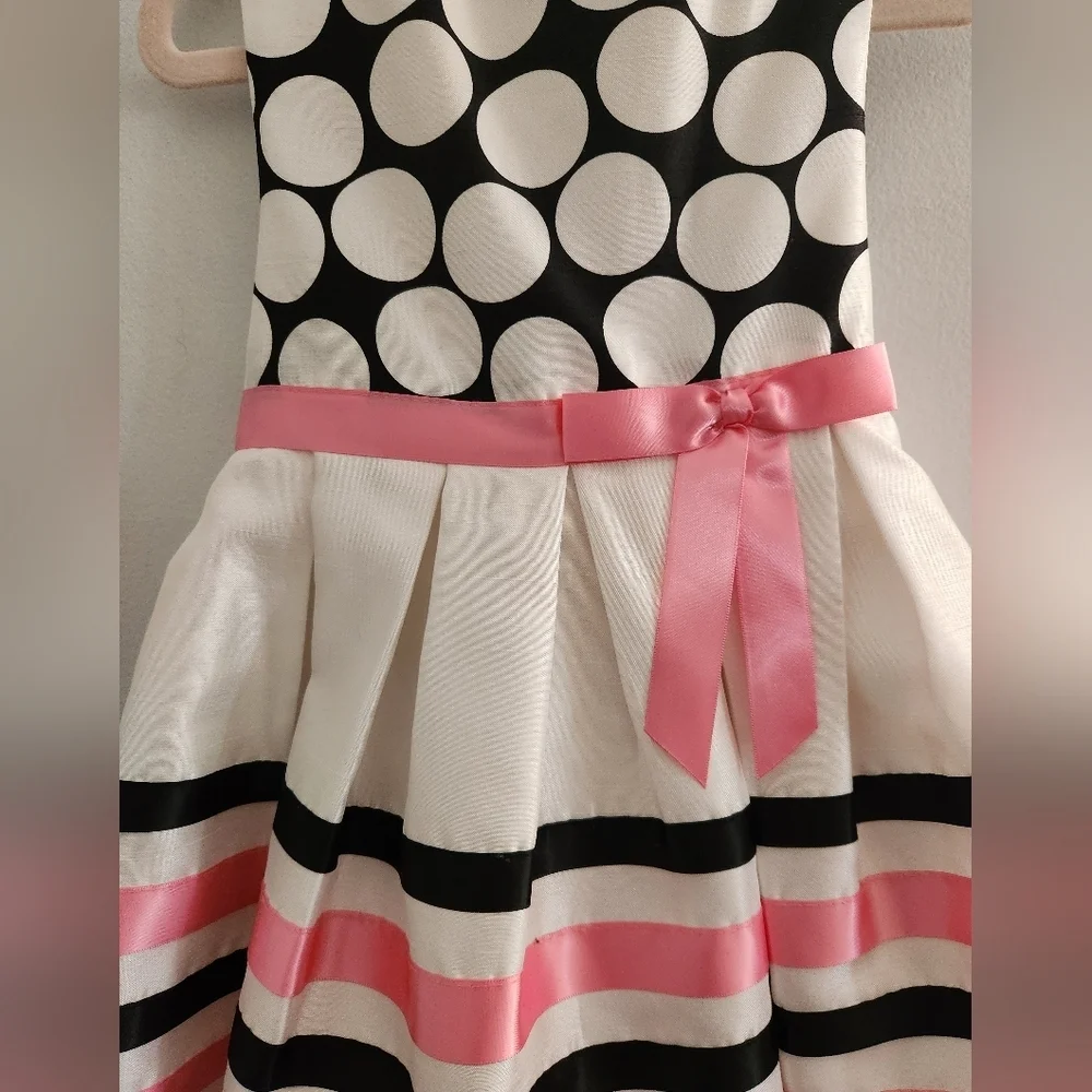 Rare Editions Polka Dot and Striped Girl's Dress; Size 3T, NWT - Picture 4 of 7